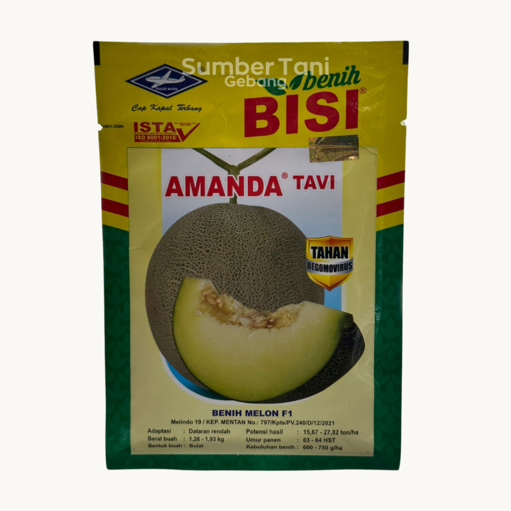 Bibit Melon Madu - Benih Melon Amanda Tavi isi ± 550 biji - Cap Kapal Terbang - EXP 2026