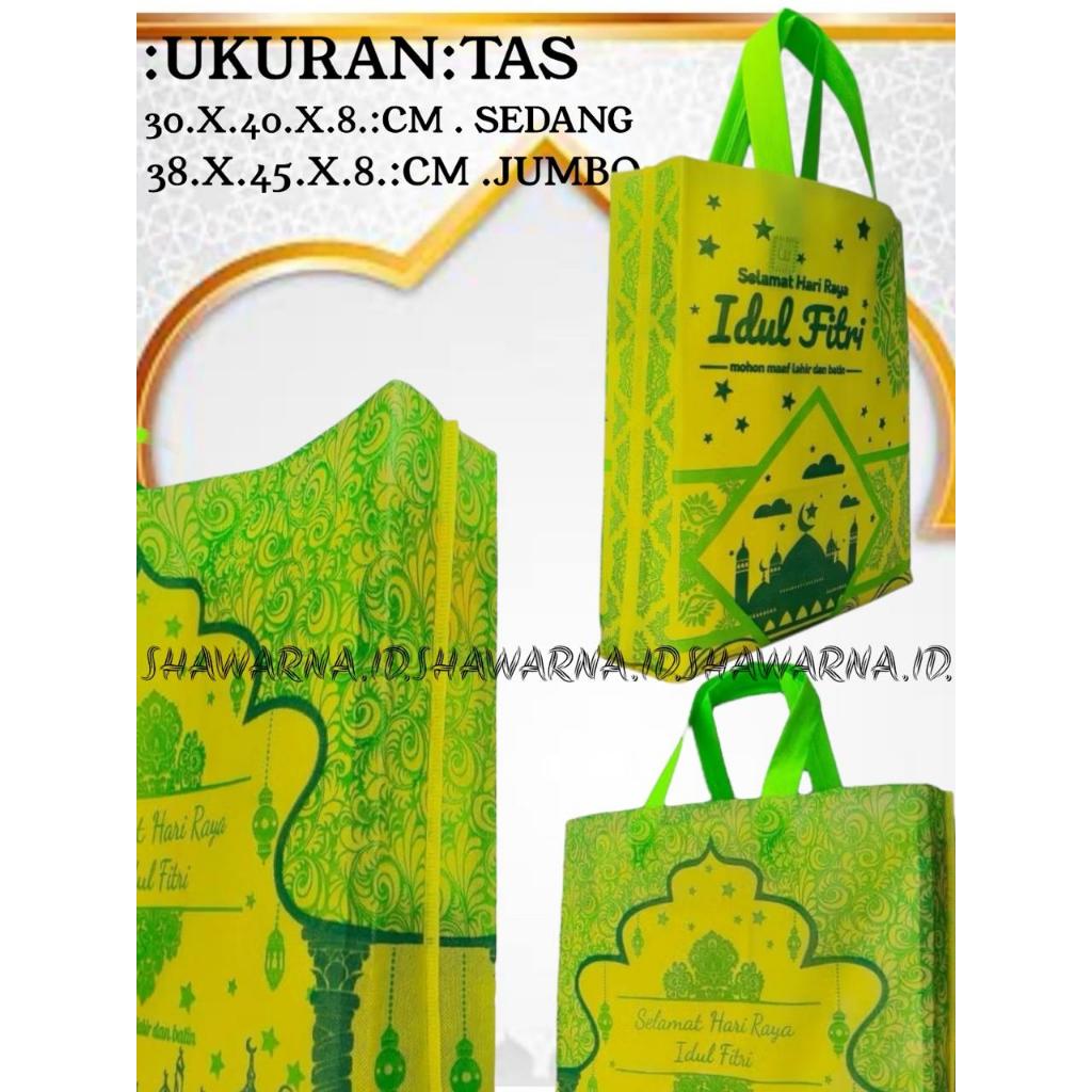 

6 PCS TAS LEBARAN LAMINASI.TAS PARCEL IDUL FITRI.GOODIE BAG LEBARAN. TAS BINGKISAN LEBARAN.