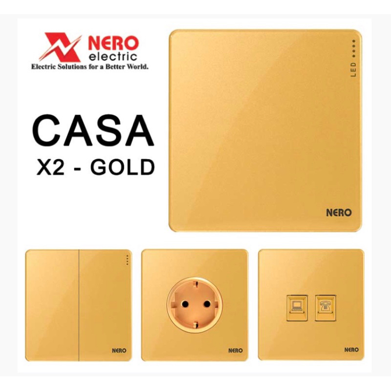 Nero Casa X21021-G Saklar 2 gang
