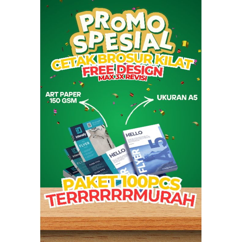 

Brosur 100 lembar kilat murah artpaper 150gsm