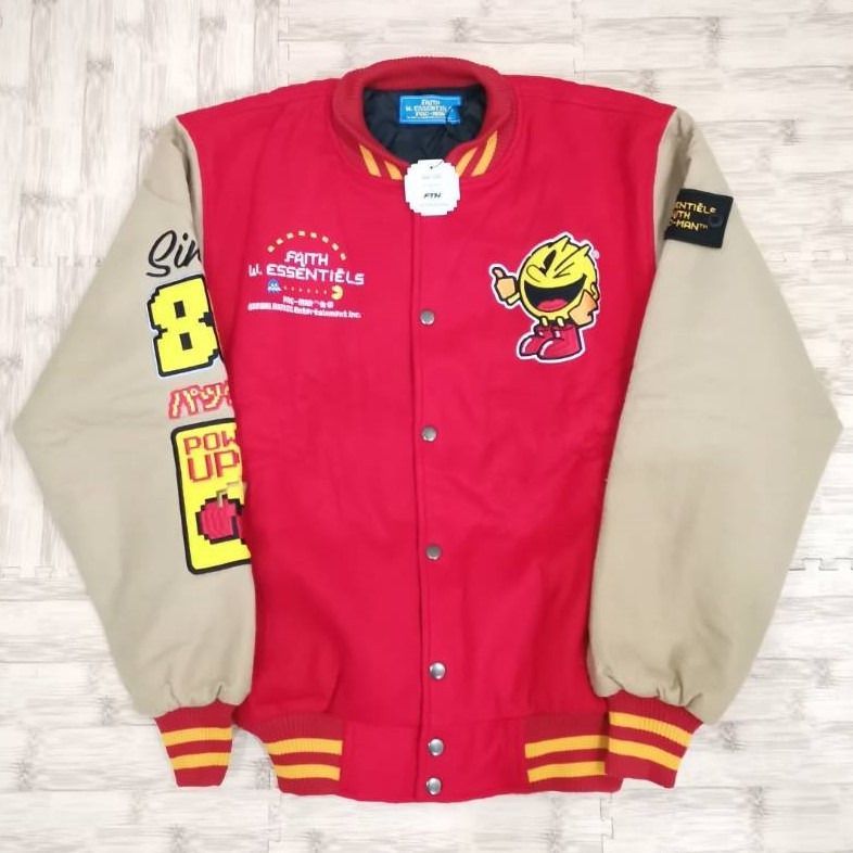 Varsity Jacket Power Pellet Faith Industries W.essentiels Pac-Man Pacman Size L