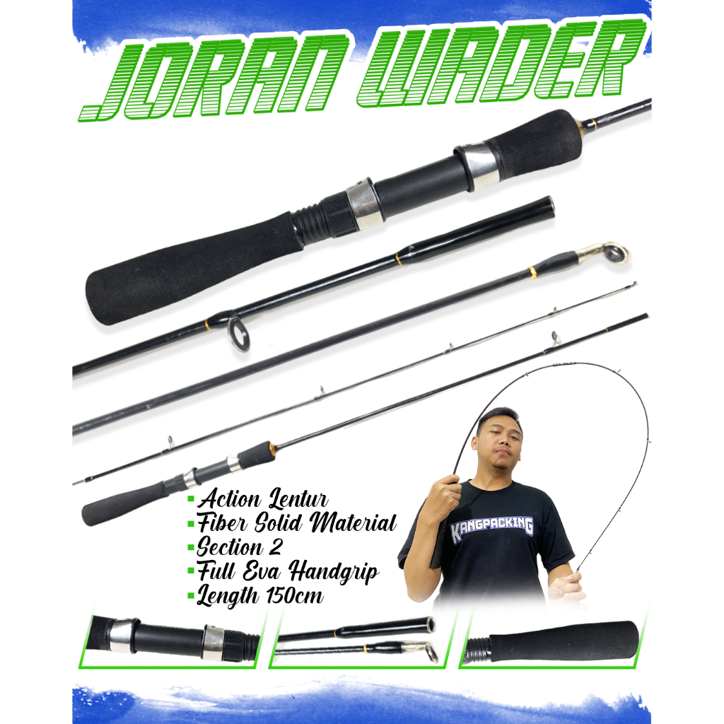 Joran Wader 1-3lb Tanpa Sambung dan Sambung 2 Murah Berkualitas Mancing Pancing Waderan