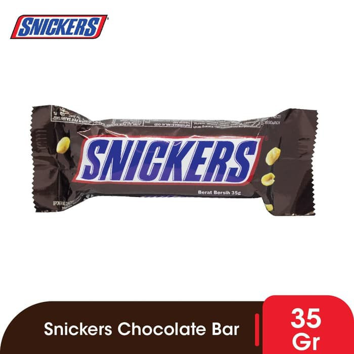 

Snickers chocolate 35 gr Kacang, Karamel, dan Nougat Bersalut Coklat susu