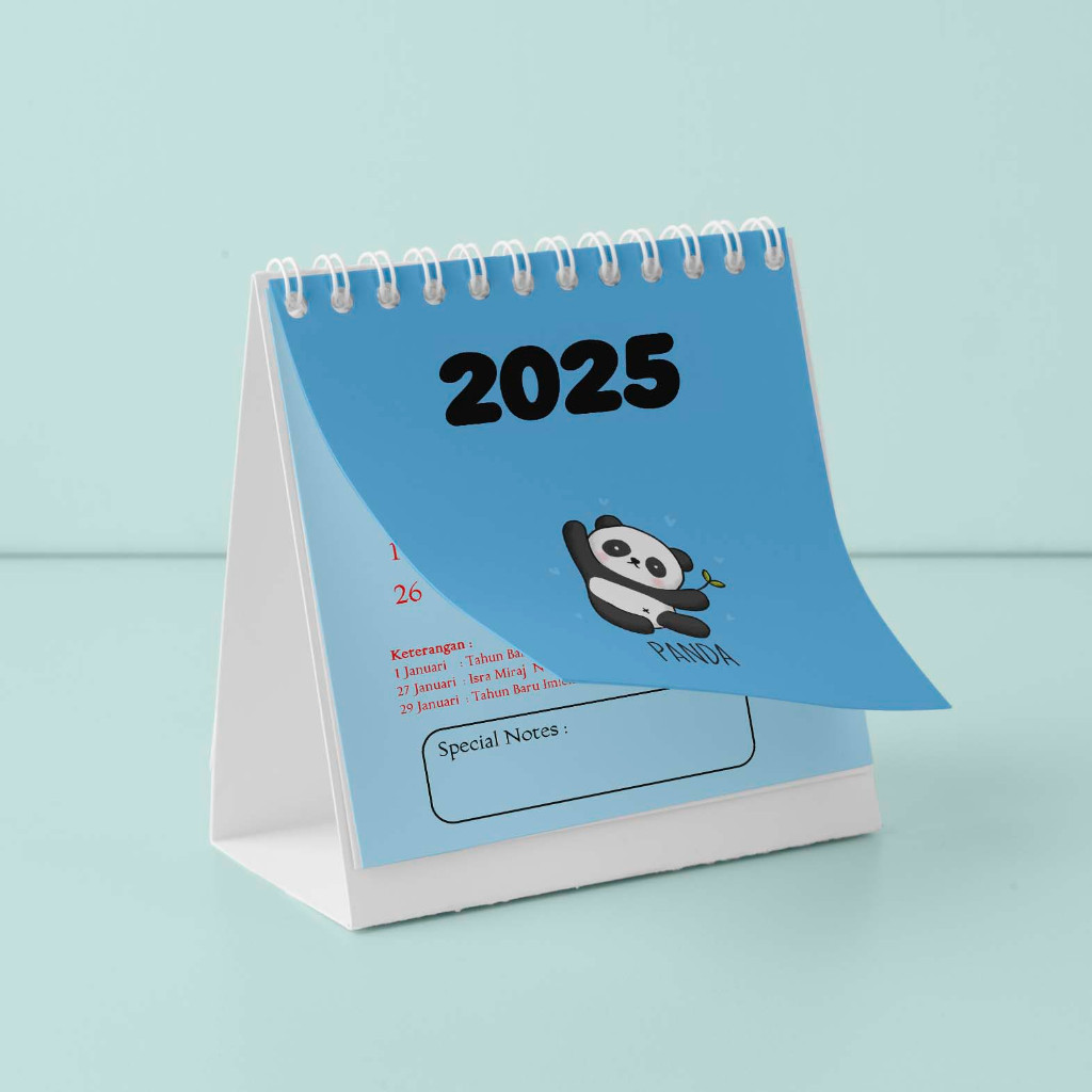 

Kalender Meja Mini 2025 Portable Edisi Panda II Praktis dan Berkualitas II Custom