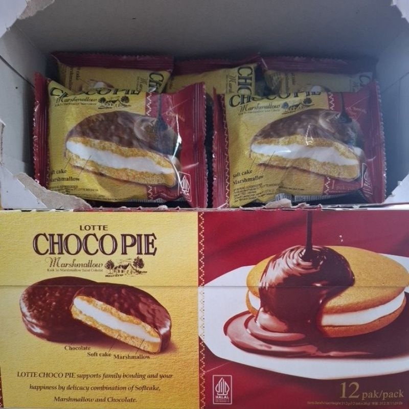 

(isi 12 pcs) 1 kotak Lotte Chocopie Marshmallow