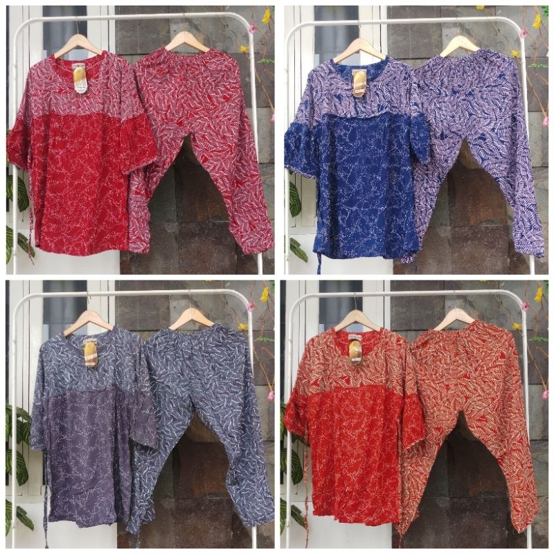 (LD 110 ) Daster Batik Qonita Setelan Celana ll Spj Erlyn Hls Adem Halus