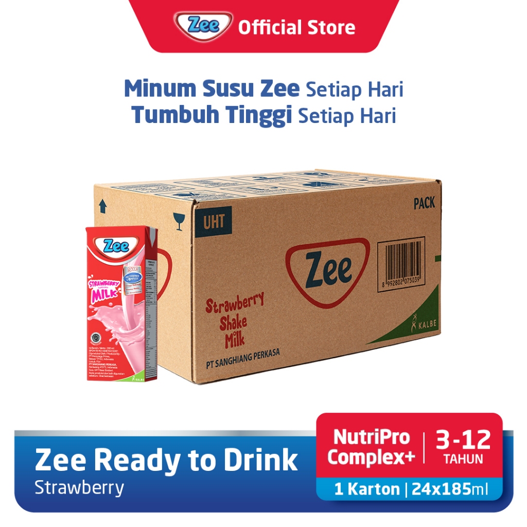 

Carton Box Zee UHT Strawberry Milk Shake 185ml