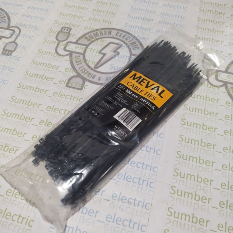 

kabel / tali ties 2.5x200mm (20cm putih / hitam) MEVAL
