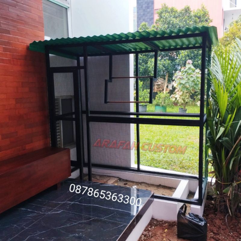 Sangkar Kandang Ternak Koloni Aviary Outdoor Teras Rumah Jumbo Besar Burung Lovebird Murai Kenari fi