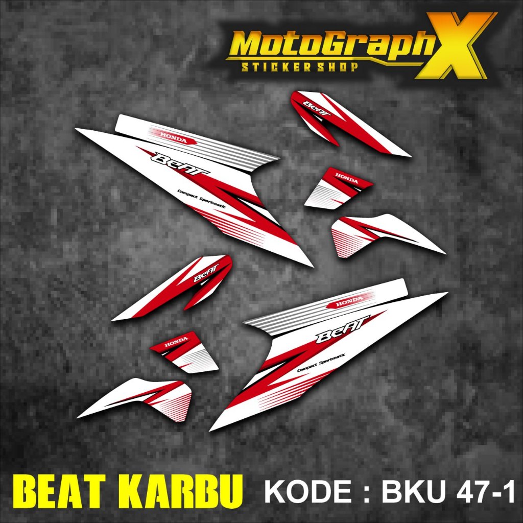 Sticker Striping Beat Karbu Stiker List Variasi Racing Simpel Murah BKU 47
