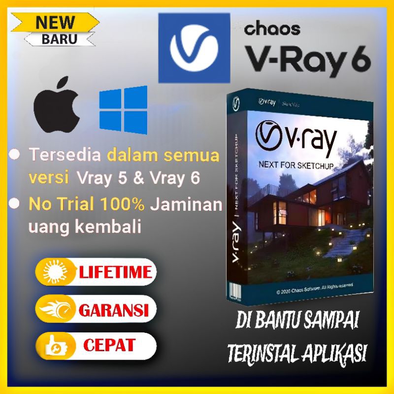 V-Ray 6 For Sketchup 2017 2018 2019 2020 2021 2022 2023 2024 All Version Vray 5 & Vray 6 Bergaransi