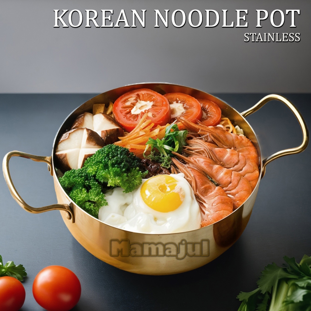 Panci Mie Ramen Korea - Panci Gold Stainless Koreanramyun Noddle Pot