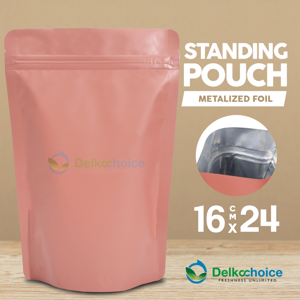 STANDING POUCH ZIP LOCK KLIP  Pink 16cm x 24cm