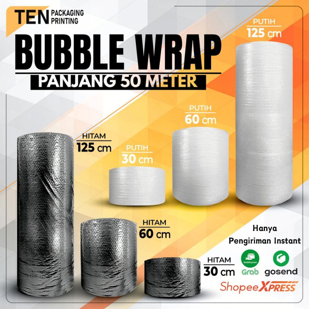 

Bubble Wrap Ukuran 125cmx50m, 60cmx50m 30cmX50m / Plastik Packing Olshop Bubblewrap Per Roll 3Kg 2,4Kg Termurah