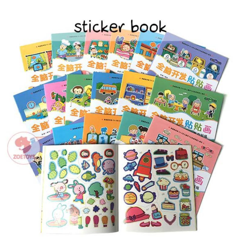 Sticker Book Coloring Aktivitas Menempel Sticker Activity Book Buku Stiker