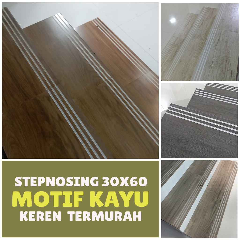 Stepnosing Granit 30x60 Motif Kayu Keren Lantai Tangga Custom Pingul Original Granite Tile