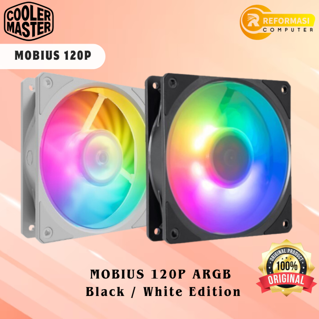 Cooler Master FAN MOBIUS 120P ARGB - Black / White Edition