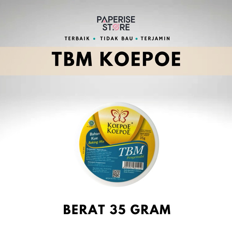 

TBM Koepoe Koepoe 35 Gram Pelembut Pengemulsi Bahan Adonan Kue Cake Roti Kupu Original Halal BPOM