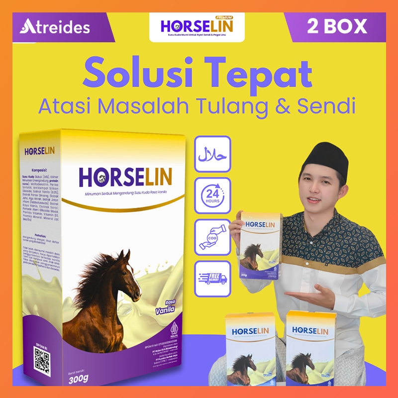 

HORSELIN Paket 2 Box Susu Kuda Premium Asli Sumbawa Atasi Nyeri Sendi Tulang Original 300g