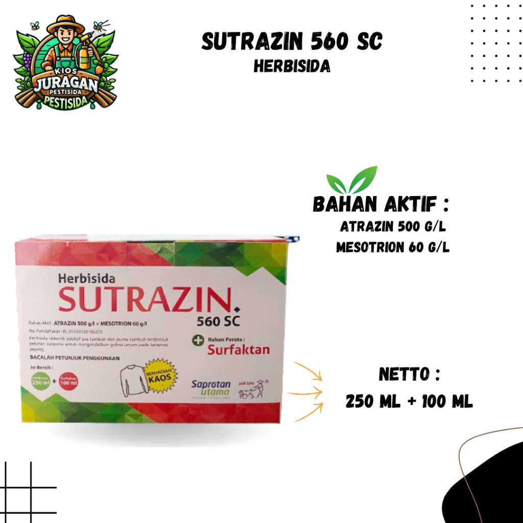 SUTRAZIN 560SC 250ML + 100ML HERBISIDA SELEKTIF JAGUNG