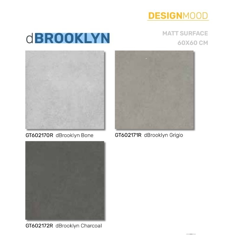 Roman Granit dBrooklyn 60x60 matt surface granit lantai dinding tembok indoor outdoor