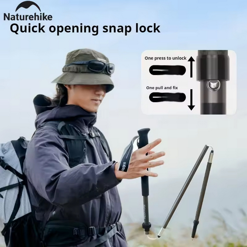 NATUREHIKE CNK2450DS017 TREKKING POLE ALUMINIUM CARBON