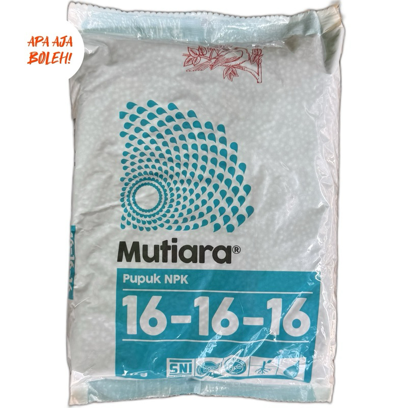 PUPUK NPK MUTIARA 16%N-16%P2O5-16%K20 1 KG BUNGKUS PABRIK PT. MEROKE TANAMAN PADI, SAWIT, KARET, KOP