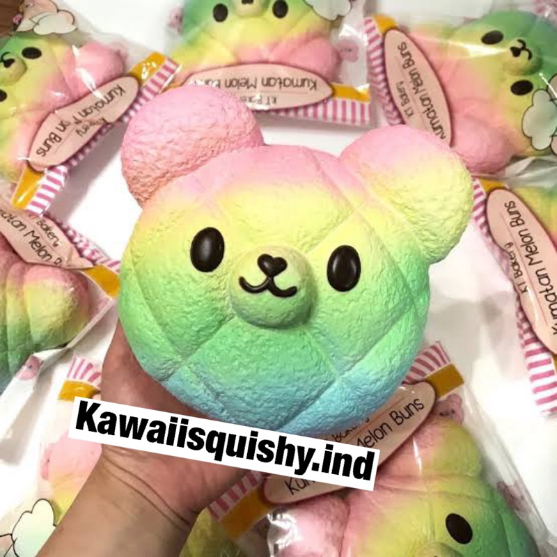 Squishy Jumbo Kumatan Melon Bun Bunny’s Cafe Kondisi Penyok Cracks Lengkap Dengam Original Packaging