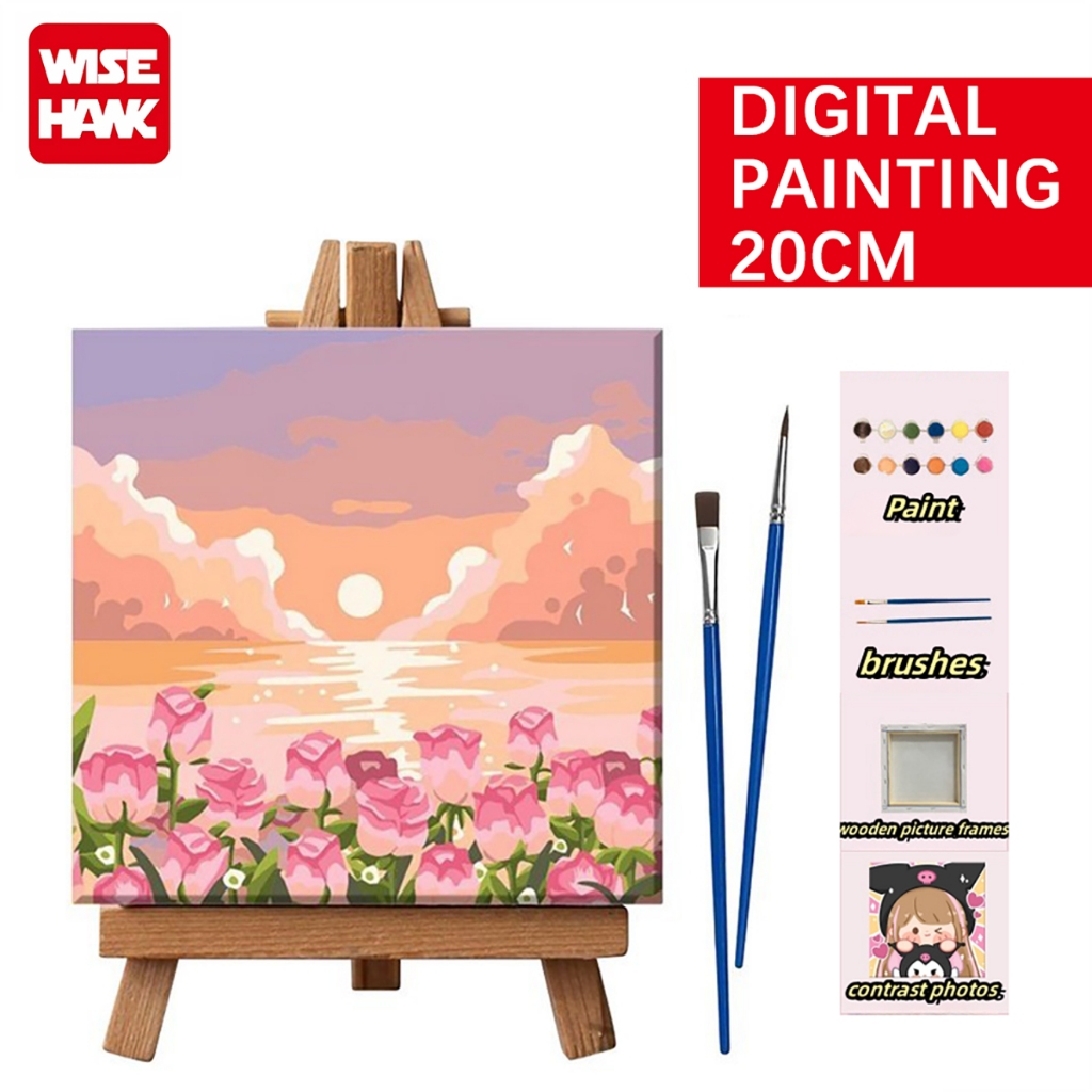 

WISEHAWK DIY 20X20cm Canvas Painting By Number / Melukis Mewarnai Kanvas Nomor Prakarya Anak