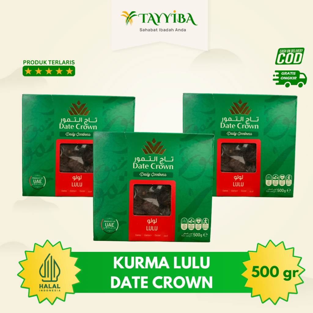 

Kurma Lulu Date Crown Premium 500 Gram Korma Arab