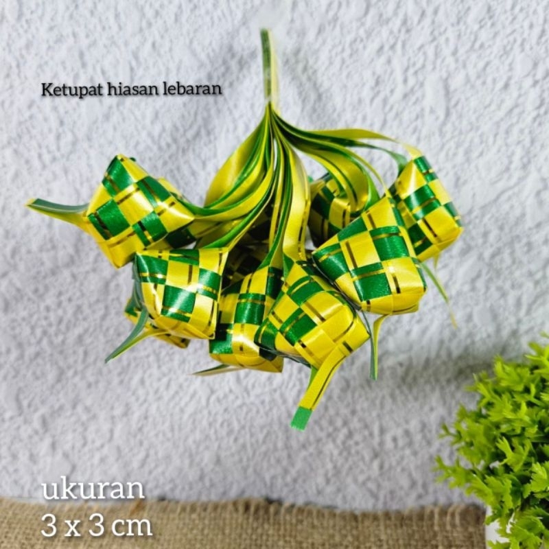 

ketupat hiasan lebaran ketupat pita jepang isi 12 pcs