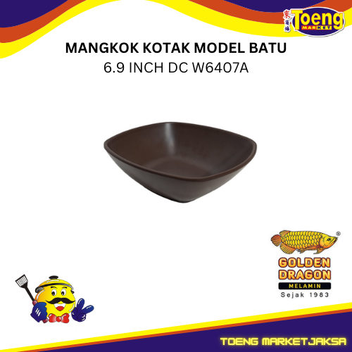 MANGKOK KOTAK MODEL BATU 6.9 INCH DC W6407A GOLDEN DRAGON