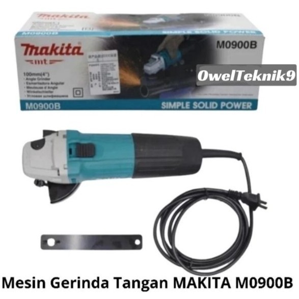OwelTeknik9 - Mesin Gurinda Gerinda Tangan 4 inch MAKITA M0900B M 0900 B(100% ORIGINAL)
