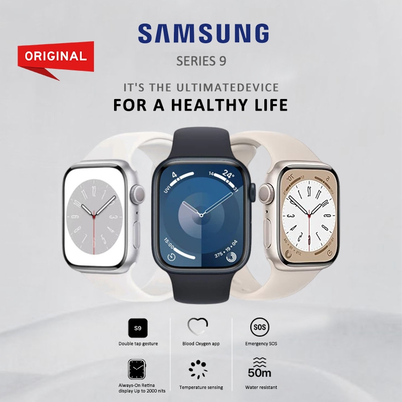 [100% ORI] Samsung Watch Series 9 with 1.99" HD AMOLED Display GPS NFC Waterproof Bluetooth Call For