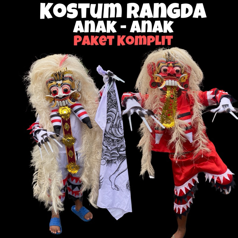 Pakian Rangda FULSET Anak anak - Baju Rangda Fullset anak anak Komplit - Pakian Rangda Komplit anak 