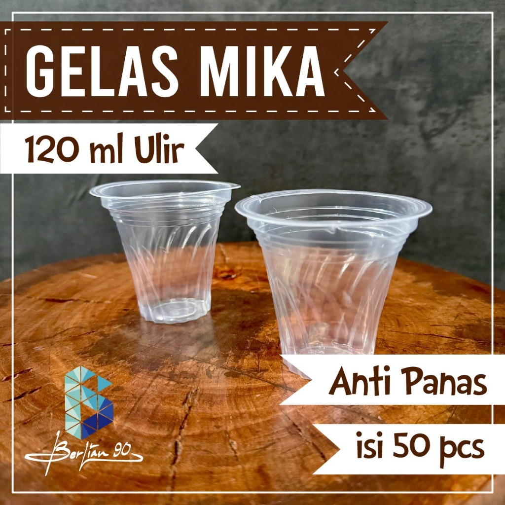 Gelas mika 120ml mika cup motif ulir 120ml mika makanan jasuke anti panas