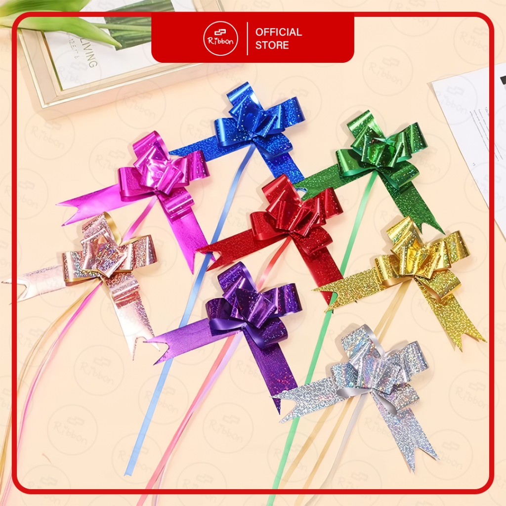 

Pita Tarik Holoram Laser 18 mm Pita Serut Hiasan Parcel Kado Souvenir 18mm Metalik Hologram