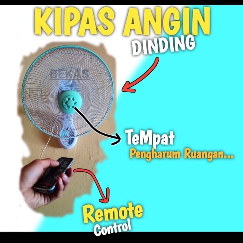 Kipas Angin Dinding Remote Control BEKAS