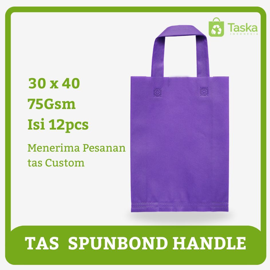 

TAS SPUNBOND HANDLE 30X40 LUSINAN WARNA UNGU / Tas Belanja Murah / Kantong Belanja