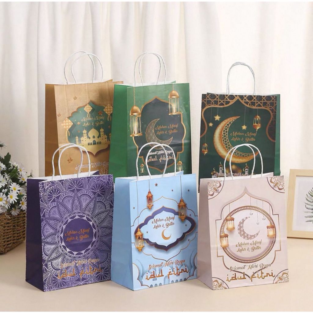 

Paper Bag Lebaran Tas Kertas Hampers Idul Fitri Paperbag Hari Raya Goodie Bag Tenteng