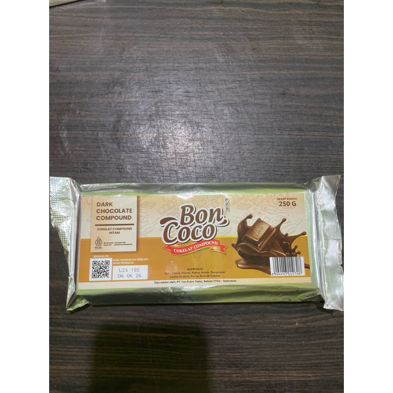 

boncoco dark cokelat compound | boncoco dark chocolate compound kemasan 250gr