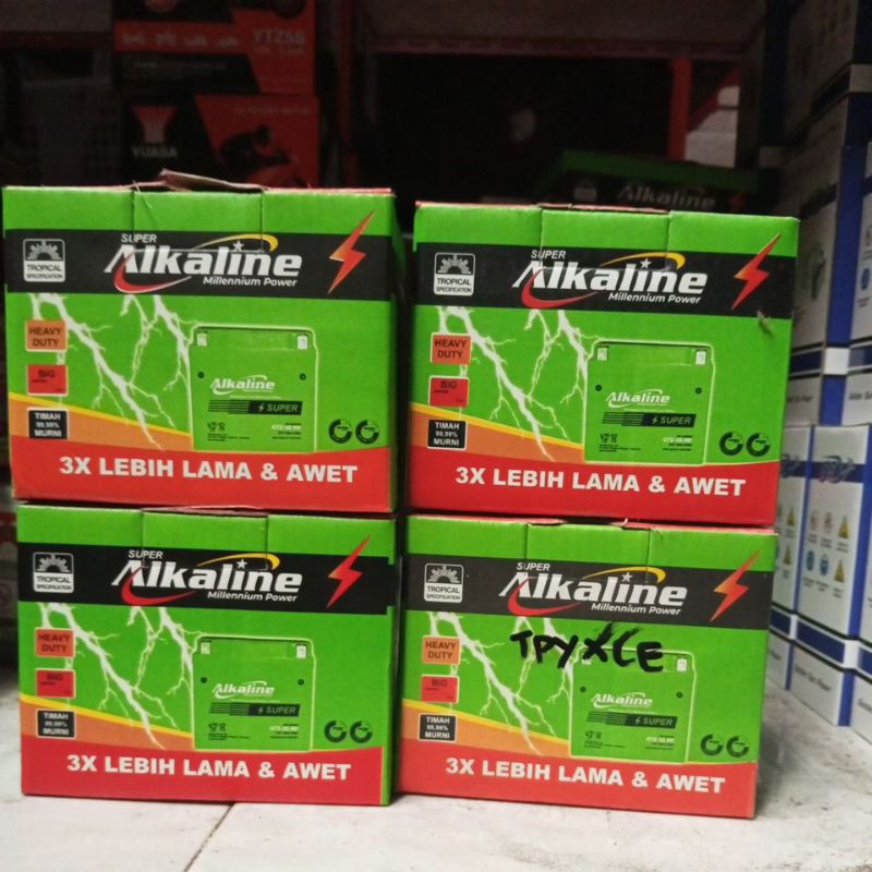 aki alkaline 5A ACCU alkaline aki beat Mio supeax125 shogun125