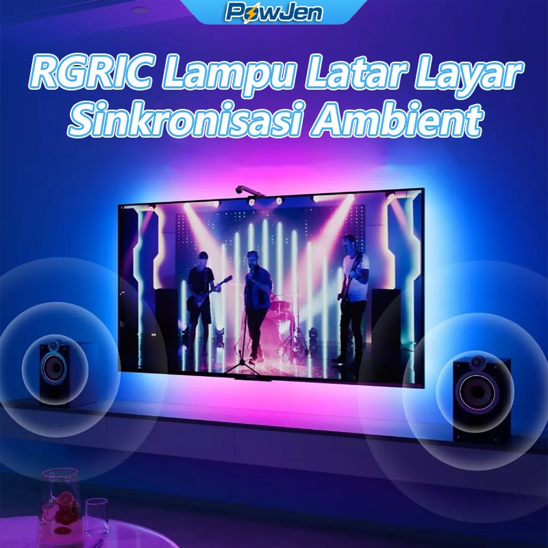 Lampu LED Strip Lampu Layar Smart TV Backlight Polytron 3.8 Meter Dgn Kamera Untuk 55-65 Inch TV