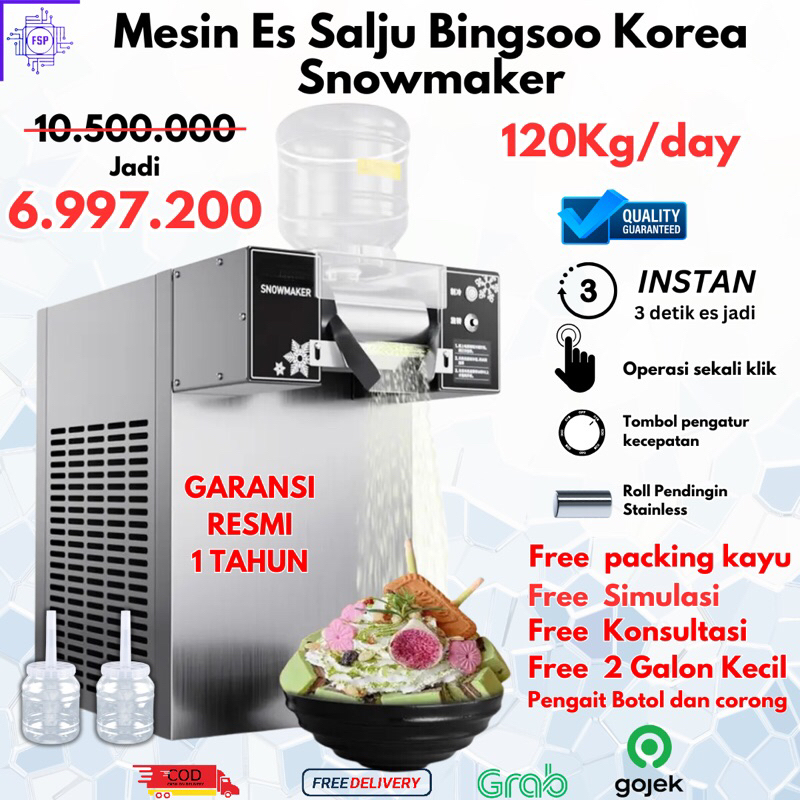 Mesin Es Krim Bingsoo 120kg/24jam Korea Arumanis Mesin Es Cream Bingsu Snow Ice Machine