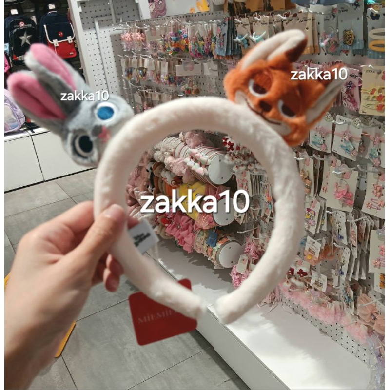 Ohsome Disney Bando Zootopia Judy & Nick Headband ( white ) | Aksesoris Rambut Lucu