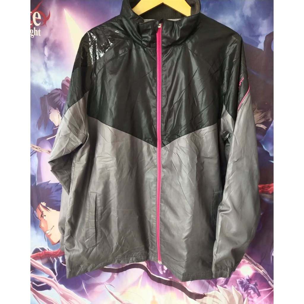 Champion Two Tone Grey Windbreaker Jacket Jaket Sweater Original Second Merch Japan Korea Brand Vint