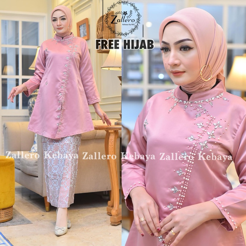 Zallero Kebaya - Set Kebaya Payet Modern - Kebaya Janggan Bridal Payet-  Kebaya Wisuda - Kebaya Pest