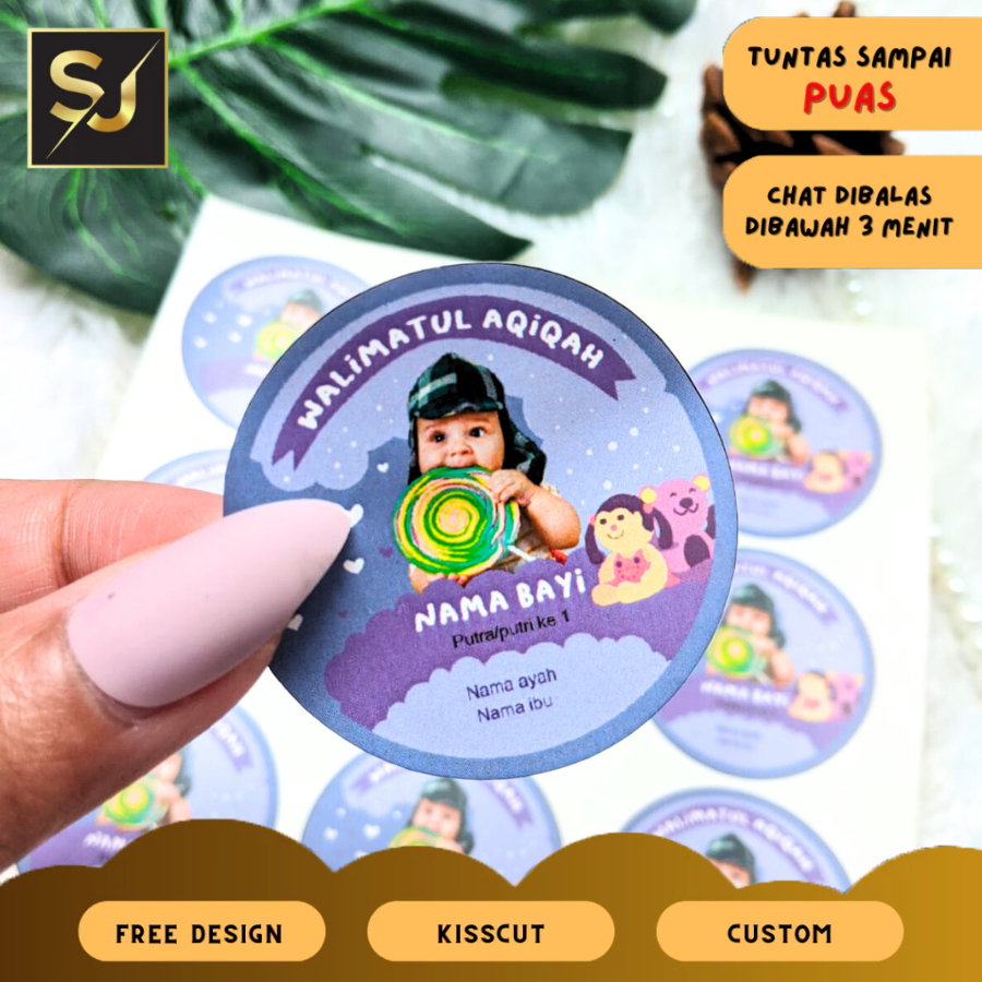 

5-8 Sangjaya Cetak Stiker Label Bulat Aqiqah Sticker Bulat Aqikah Stiker Akikah Anak Free Desain