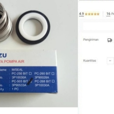 

Oli Seal Kit SHIMIZU PC-503 Mechanical Seal Jet Pump PC503 50m 50 m