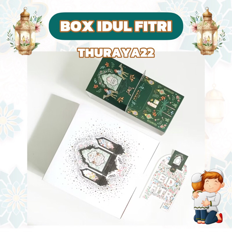 

RUQAYYA22 THURAYA22 | Box Hampers Idul Fitri Toples Persegi 350gr Kotak Gift Packaging Kue Kering Lebaran Eid Mubarak